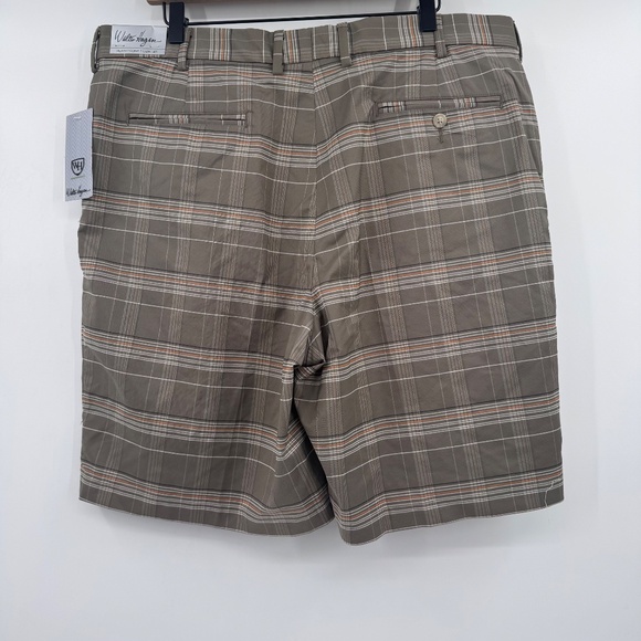 Walter Hagen Shorts Men 40 NEW Brown Plaid Golf Performance Flat Front Stretch - Picture 4 of 12